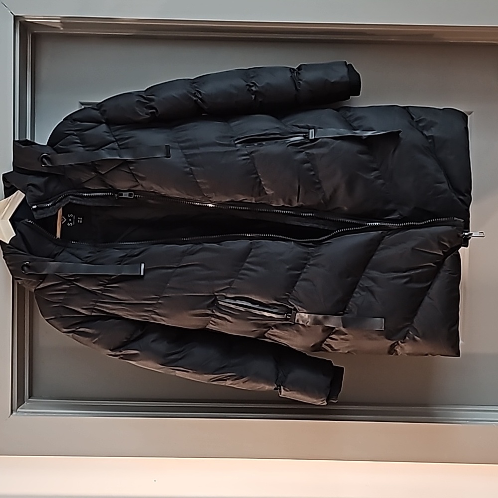S+S Padded/Puffer Coat Black - Size M UK 12